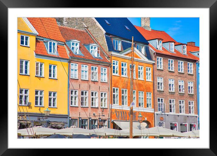 Copenhagen, Famous Nyhavn (New Harbour)  Framed Mounted Print by Elijah Lovkoff