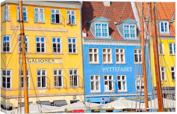 Copenhagen, Denmark, Famous Nyhavn (New Harbour)  Canvas Print by Elijah Lovkoff