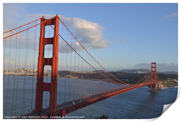 Golden Gate Bridge at Sunset Print by Sam Robinson