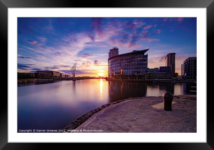 Media City Sunset  Framed Mounted Print by Darren Greaves