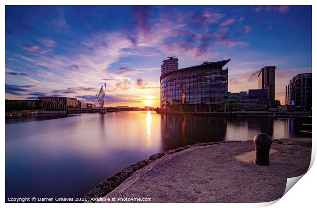 Media City Sunset  Print by Darren Greaves