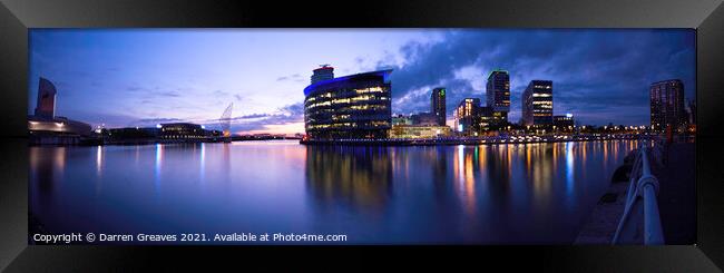 Media City Panorama Framed Print by Darren Greaves