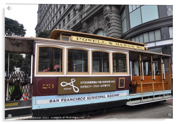 San Francisco Cable Car Acrylic by Sam Robinson