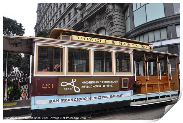 San Francisco Cable Car Print by Sam Robinson