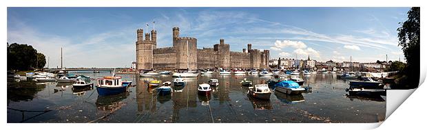 Caernarfon Castle and town Print by Gail Johnson