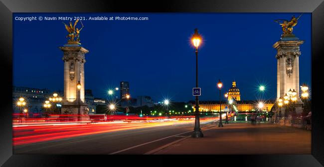 Pont Alexandre III Paris at Night Framed Print by Navin Mistry