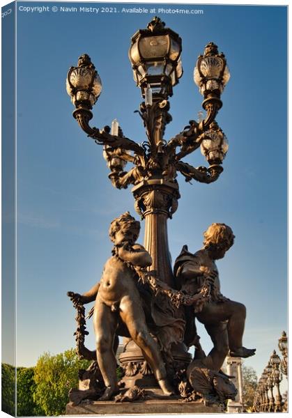 Ornate Lights on the Pont Alexandre III  Canvas Print by Navin Mistry