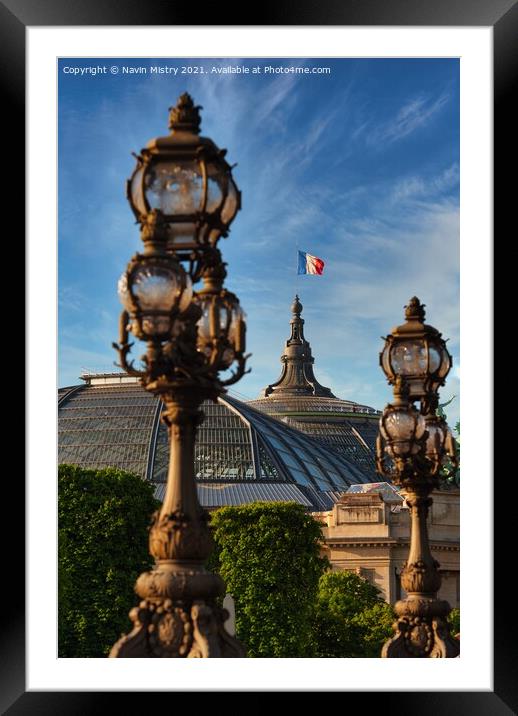 French Flag Grand Palais des Champs-Élysées Framed Mounted Print by Navin Mistry