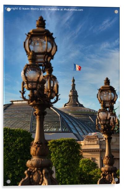 French Flag Grand Palais des Champs-Élysées Acrylic by Navin Mistry