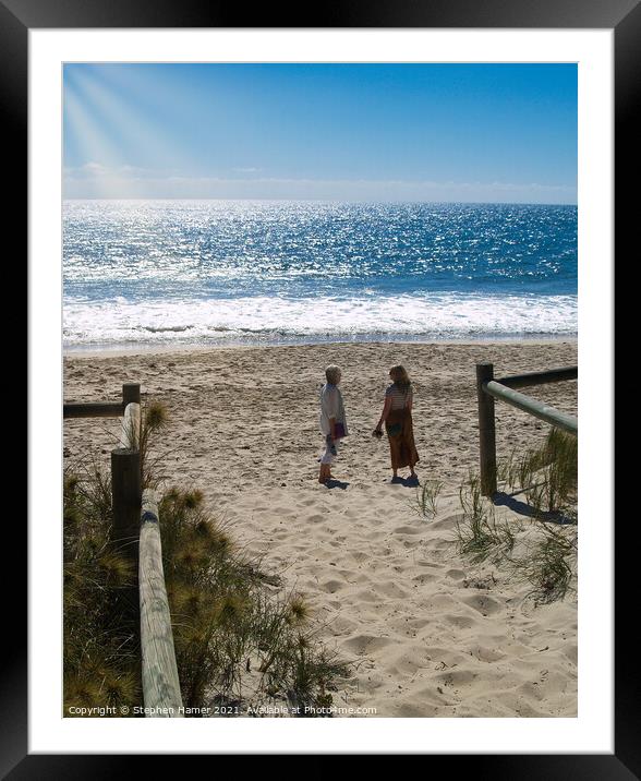 Morning Chat on the Beach Framed Mounted Print by Stephen Hamer