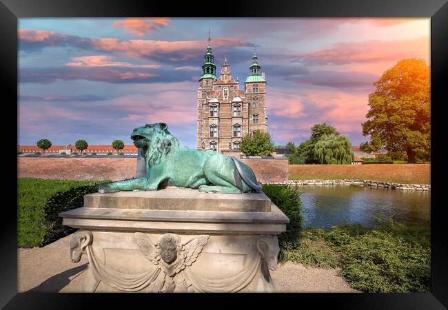 Famous Rosenborg castle, one of the most visited tourist attractions in Copenhagen Framed Print by Elijah Lovkoff