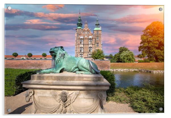 Famous Rosenborg castle, one of the most visited tourist attractions in Copenhagen Acrylic by Elijah Lovkoff