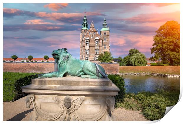 Famous Rosenborg castle, one of the most visited tourist attractions in Copenhagen Print by Elijah Lovkoff