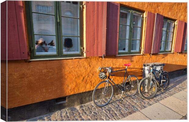 Copenhagen, Denmark, Scenic historic old city str Canvas Print by Elijah Lovkoff