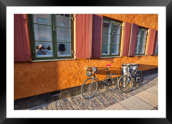 Copenhagen, Denmark, Scenic historic old city str Framed Mounted Print by Elijah Lovkoff