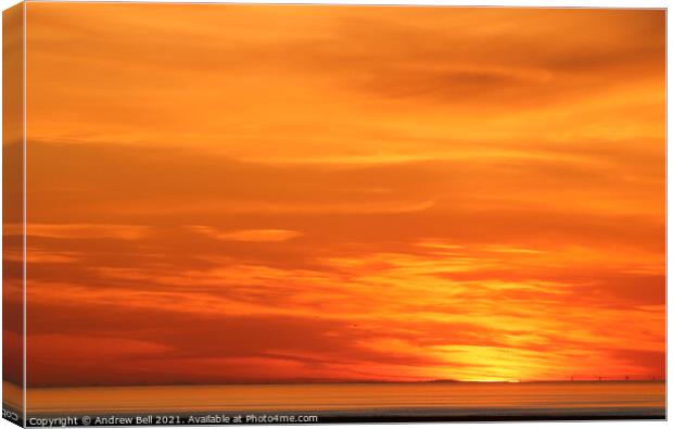 Morecambe Bay Sunset Canvas Print by Andrew Bell