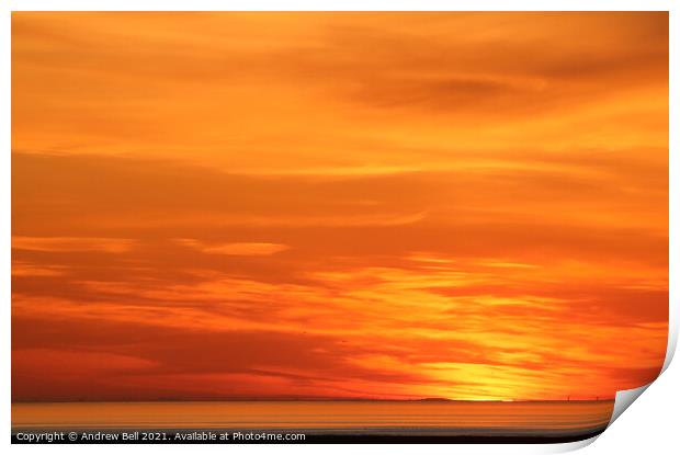 Morecambe Bay Sunset Print by Andrew Bell