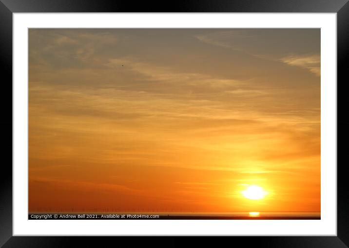 Sunset across Bay Framed Mounted Print by Andrew Bell