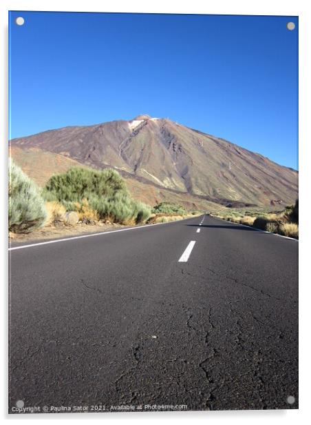 Take me to the el Teide volcano Acrylic by Paulina Sator