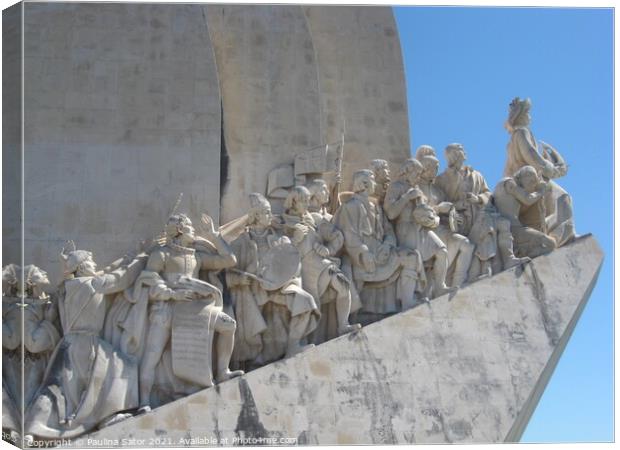 The Early Navigators on the Monument. Lisbon Canvas Print by Paulina Sator