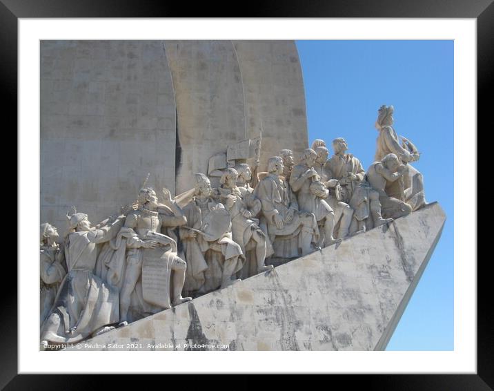 The Early Navigators on the Monument. Lisbon Framed Mounted Print by Paulina Sator