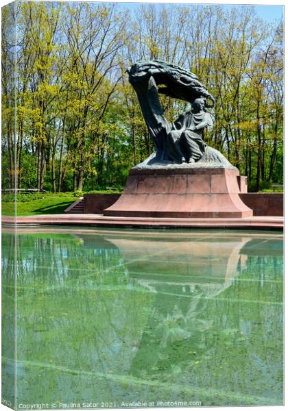 Frederic Chopin monument, Warsaw, Poland Canvas Print by Paulina Sator