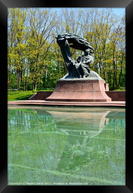 Frederic Chopin monument, Warsaw, Poland Framed Print by Paulina Sator