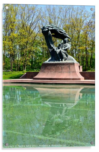 Frederic Chopin monument, Warsaw, Poland Acrylic by Paulina Sator