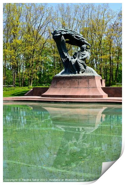 Frederic Chopin monument, Warsaw, Poland Print by Paulina Sator