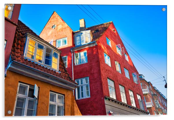 Copenhagen, scenic historic old city streets Acrylic by Elijah Lovkoff
