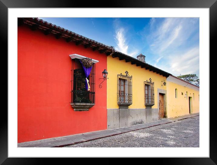 Guatemala, scenic Antigua streets during a holy week  Framed Mounted Print by Elijah Lovkoff