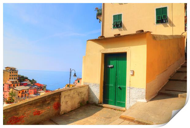 Italy, Riomaggiore colorful streets Print by Elijah Lovkoff