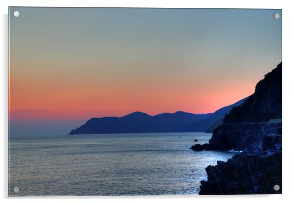 Italy, Riomaggiore scenic sunsets Acrylic by Elijah Lovkoff