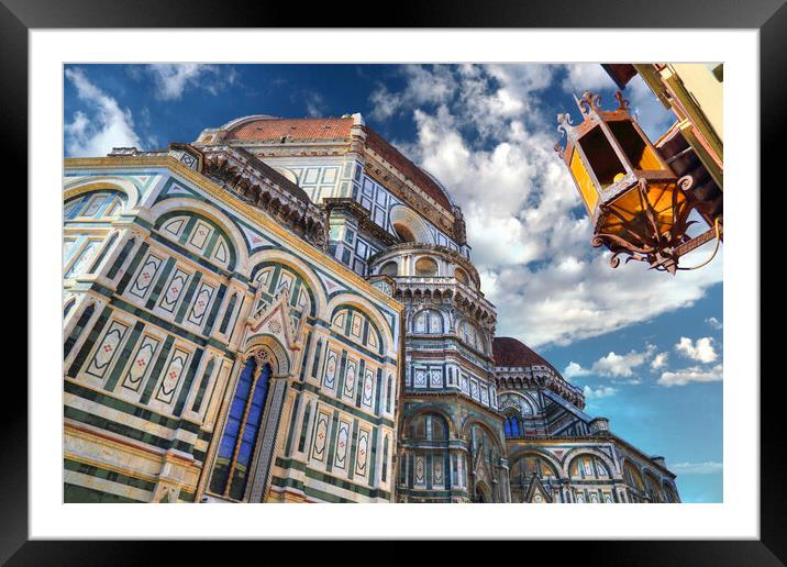 Landmark Duomo Cathedral in Florence Framed Mounted Print by Elijah Lovkoff
