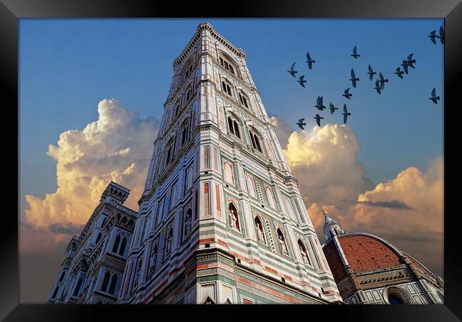 Landmark Duomo Cathedral in Florence Framed Print by Elijah Lovkoff