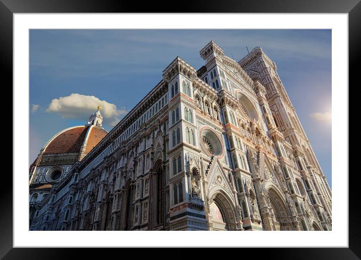 Landmark Duomo Cathedral in Florence Framed Mounted Print by Elijah Lovkoff