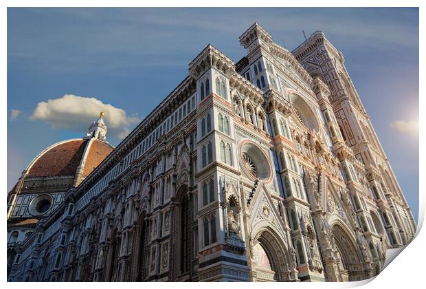 Landmark Duomo Cathedral in Florence Print by Elijah Lovkoff