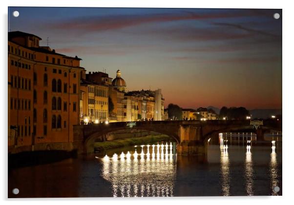 Landmark Ponte Vecchio Bridge Acrylic by Elijah Lovkoff