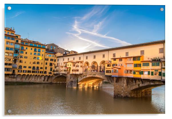 Scenic beautiful Ponte Vecchio bridg in Florernce Acrylic by Elijah Lovkoff