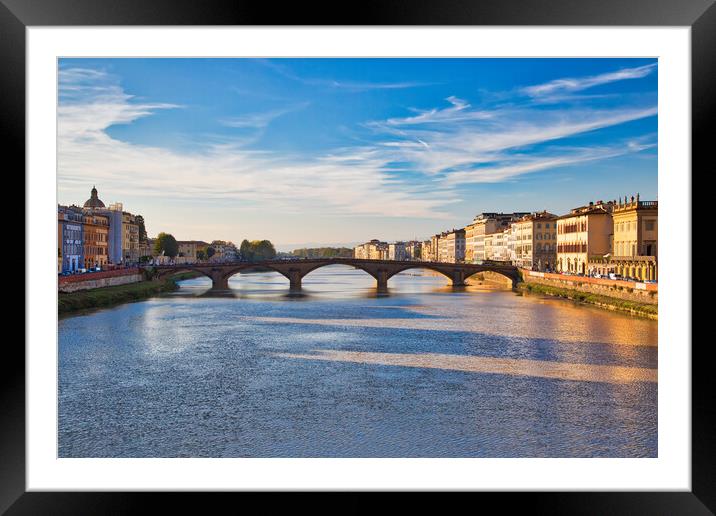 Beautiful old Florence bridge in Florence Framed Mounted Print by Elijah Lovkoff
