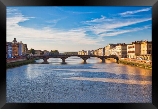 Beautiful old Florence bridge in Florence Framed Print by Elijah Lovkoff