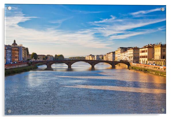 Beautiful old Florence bridge in Florence Acrylic by Elijah Lovkoff
