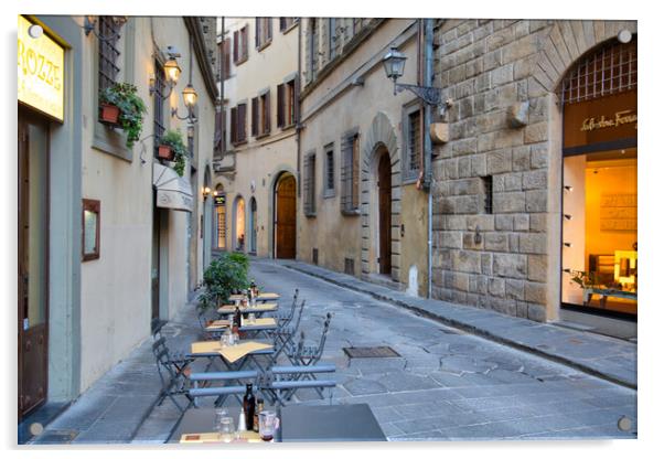 Florence streets near landmark Acrylic by Elijah Lovkoff