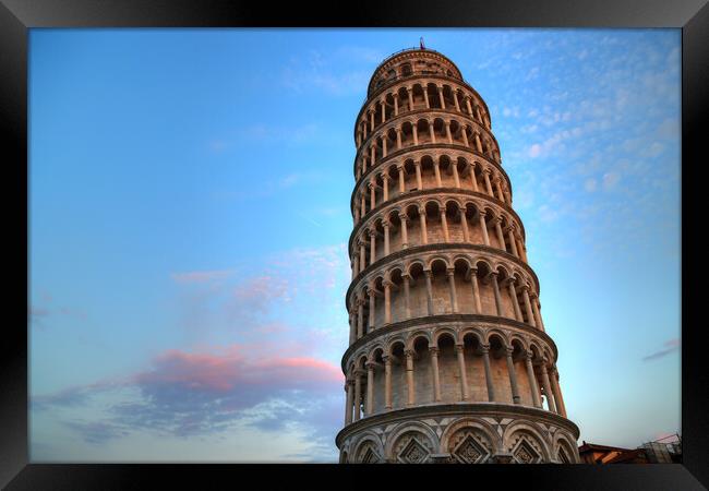 Scenic view of leaning tower of Pisa, Italy Framed Print by Elijah Lovkoff