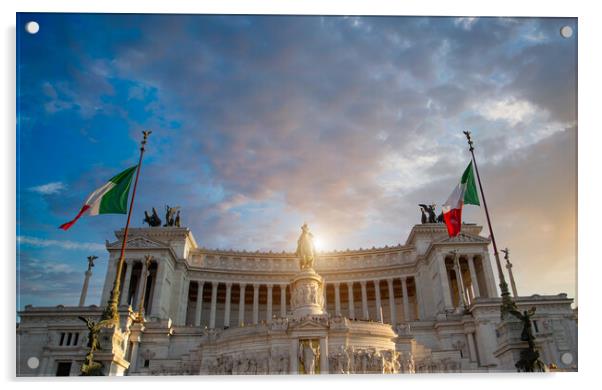 Rome, Scenic Altare della Patria. Vittorio Emanuele II Monument Acrylic by Elijah Lovkoff