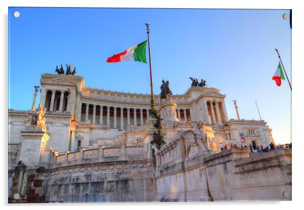 Rome, Italy, Landmark Altare della Patria  Acrylic by Elijah Lovkoff