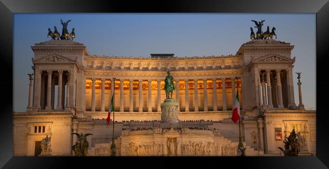 Rome, Italy, Altare della Patria. Vittorio Emanuele II Monument at sunset Framed Print by Elijah Lovkoff