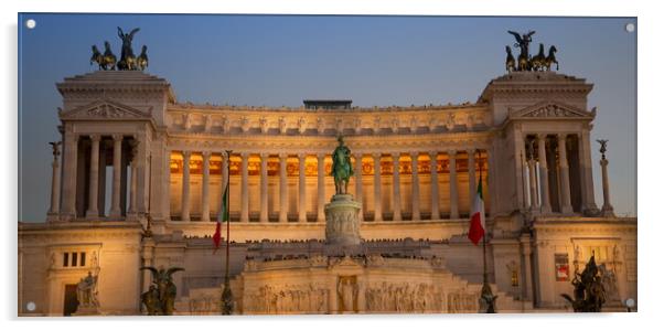 Rome, Italy, Altare della Patria. Vittorio Emanuele II Monument at sunset Acrylic by Elijah Lovkoff