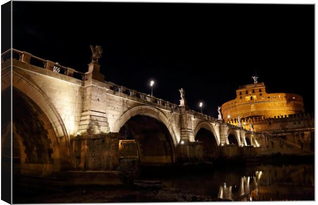 Famous Rome bridges near Vatican City Canvas Print by Elijah Lovkoff