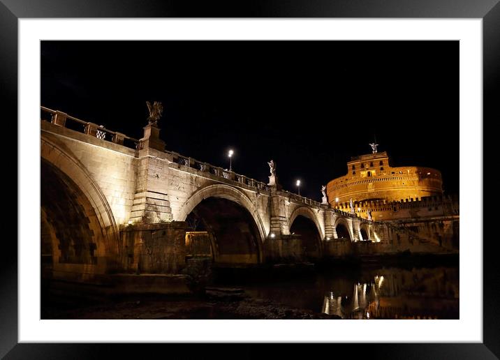 Famous Rome bridges near Vatican City Framed Mounted Print by Elijah Lovkoff
